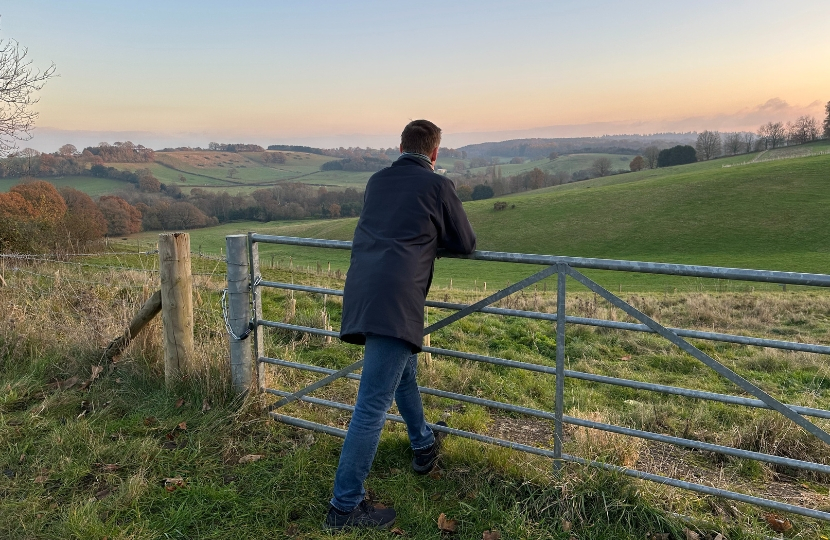 Jeremy Hunt with Surrey Hills Back Drop