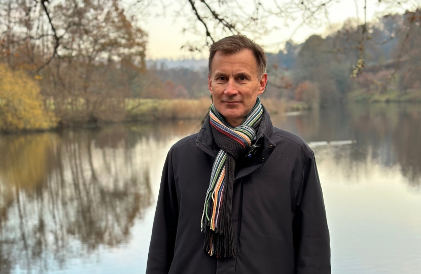 Jeremy Hunt with Surrey Hills Back Drop