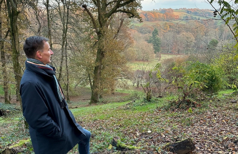 Jeremy Hunt with Surrey Hills Back Drop