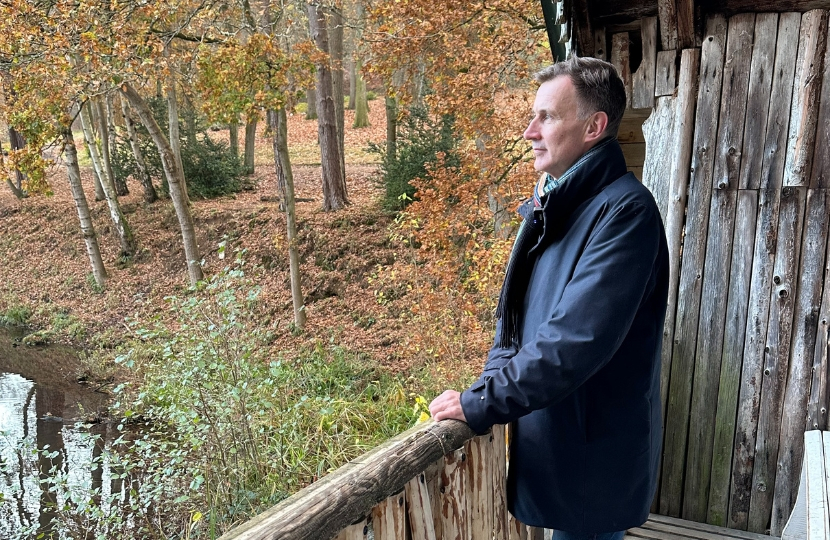 Jeremy Hunt with Surrey Hills Back Drop