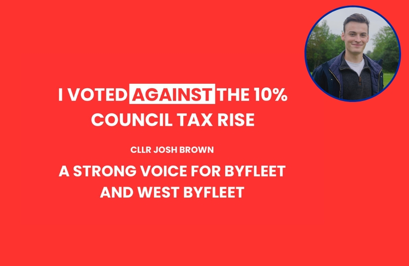 Cllr Josh Brown - Infographic on how he voted