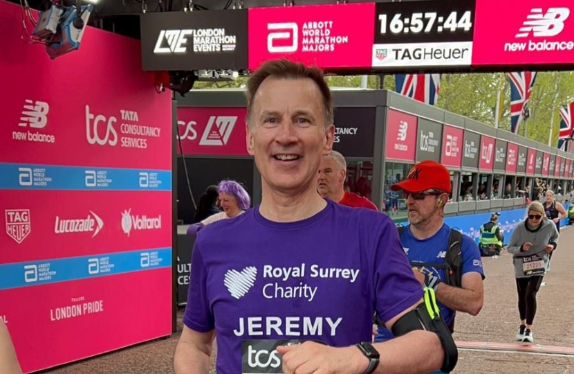 Jeremy Hunt MP London Marathon 2024