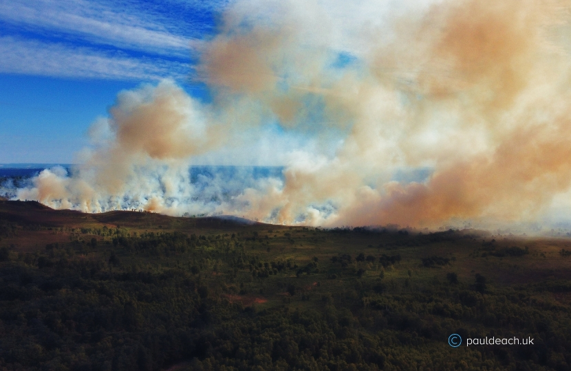 Wildfire at Chobham Ridges - Surrey