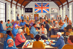 A village Hall in Surrey - Illustration by Paul Deach