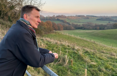 Jeremy Hunt with Surrey Hills Back Drop